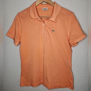 Lacoste Women's Orange Polo Shirt Size 46
